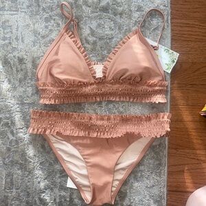 NWT Chelsea & Violet 2 Piece Bikini Rose Gold - Size Medium